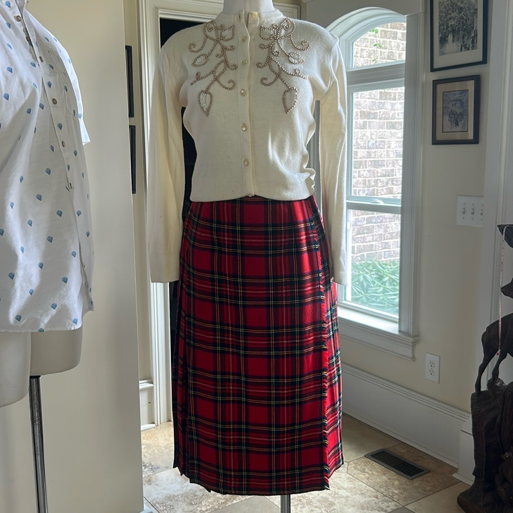 Blarney Woolen Mill from Ireland in Red Tartan. Sz 14 EVC